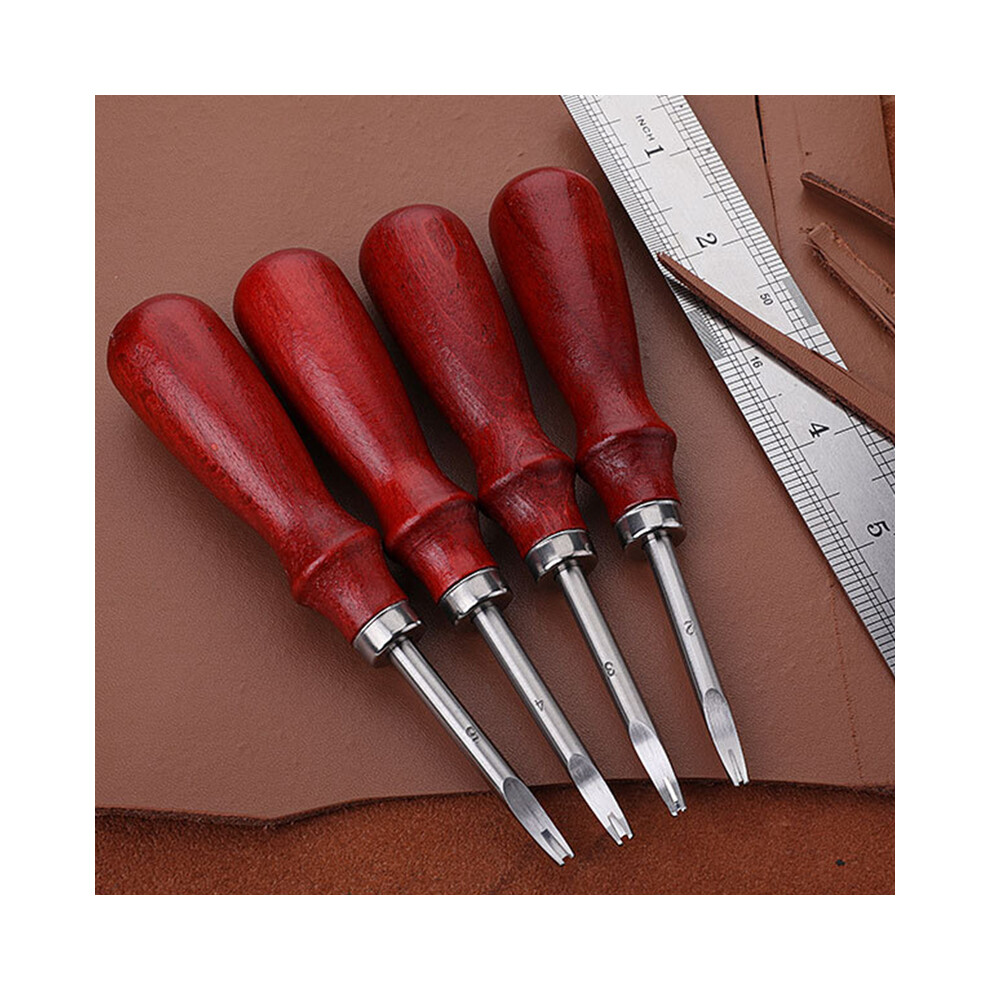 (1mm)1pc 0.8/1.0/1.2/1.5mm Leather Edge Beveling Beveling Knife Craft Tool with Wooden Handle DIY Tools