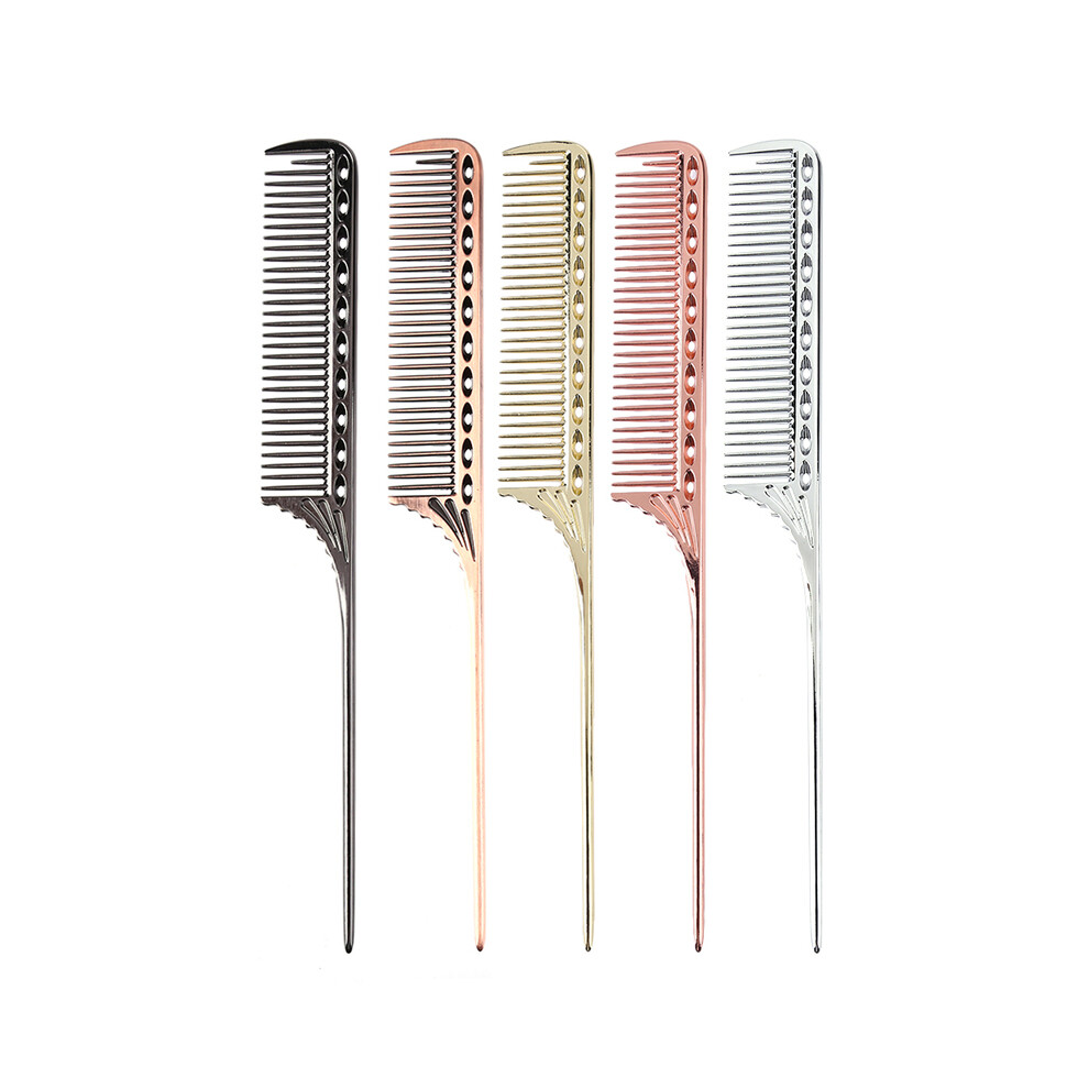 (Rose gold 21.8x2.4 cm) Hair brush Space Aluminum hair comb Professional hairdresser Combs Hair
