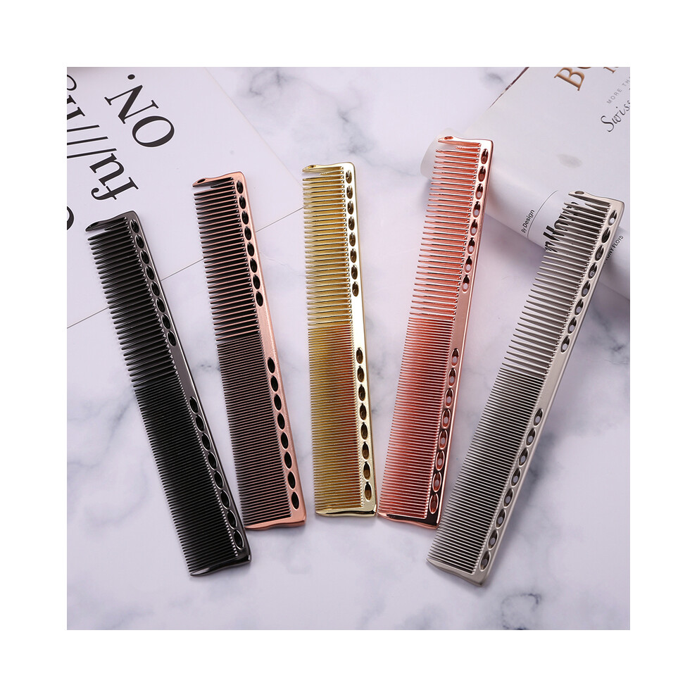 (Black B)Aluminum metal anti-static hairdressing combs hairdressing salon hair brush metal combs