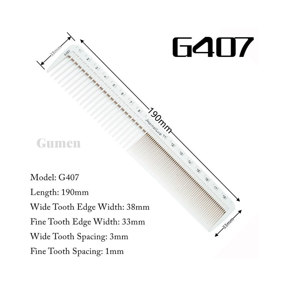 (G407)Japanese Double Sided Laser Scale Hair Comb Hair Salon Anti Static Hair Cutting Comb