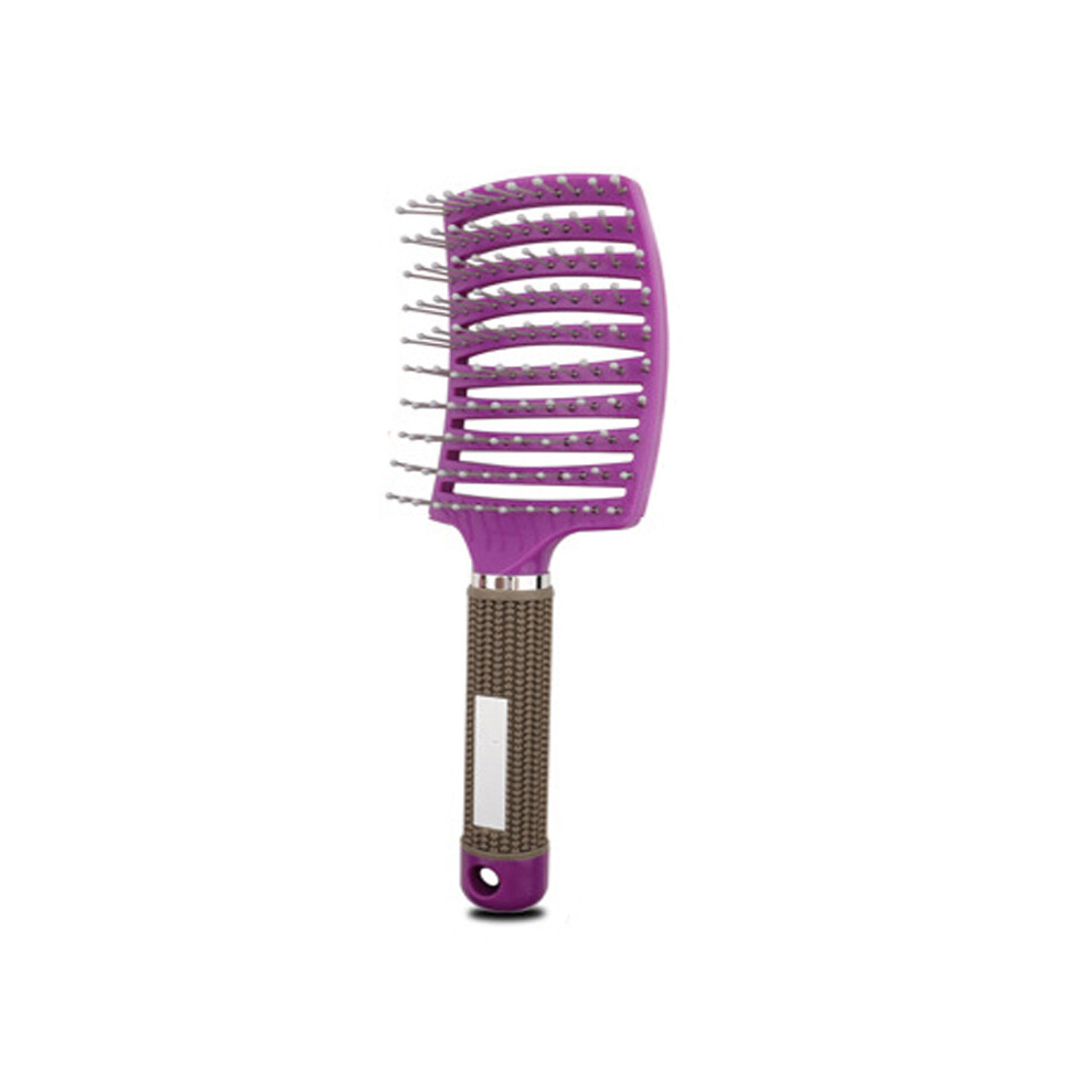 (Purple (No Hair) Detangle Hair Brush Women's Wet Comb Hair Brush Professional Hair Brush Massage Comb