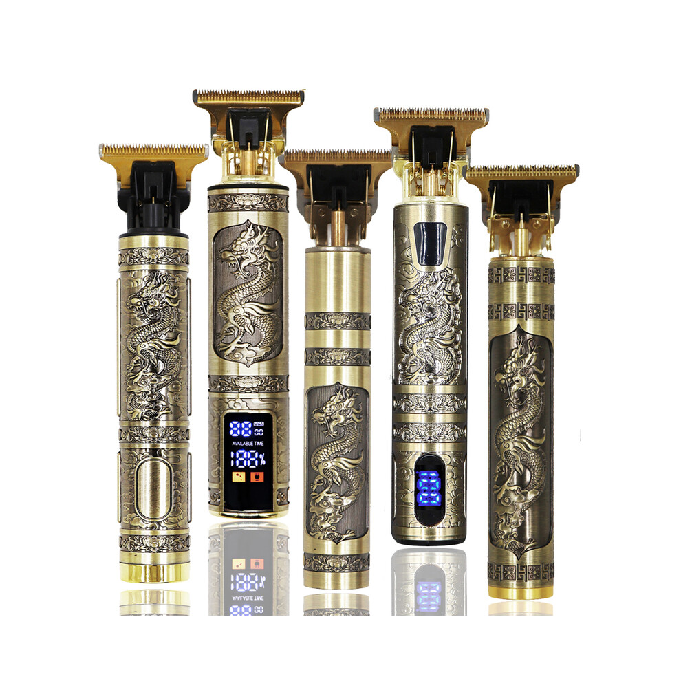 (OHS XL1 Buddha)Tondeuse Dragon Vintage T9 Cordless 0mm Professional Hair Clippers