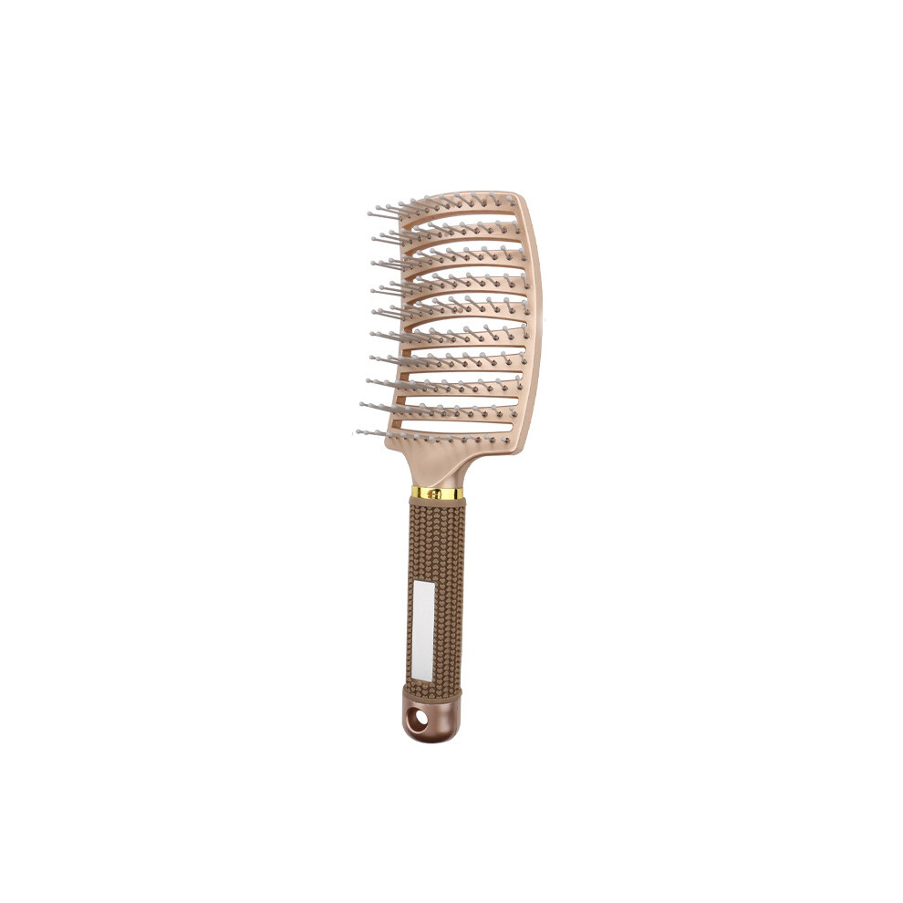 (Nylon-Gold) Hair Brush Hair Comb Detachable Hair Brush Bristles & Nylon Women's Wet Massage Comb Curly