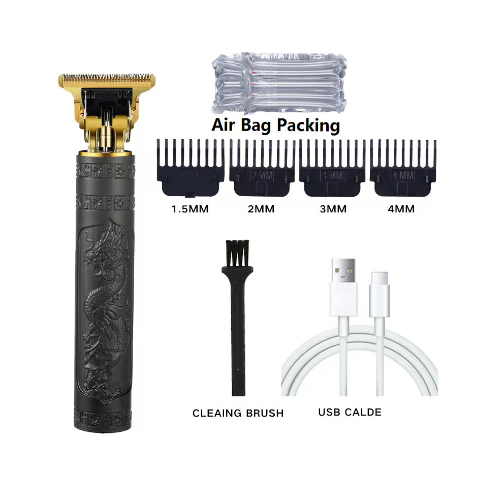 Black ( Dragon)Hair Clipper Barber Accessories Cordless Men's Electric Shaver Fader Hair Clipper