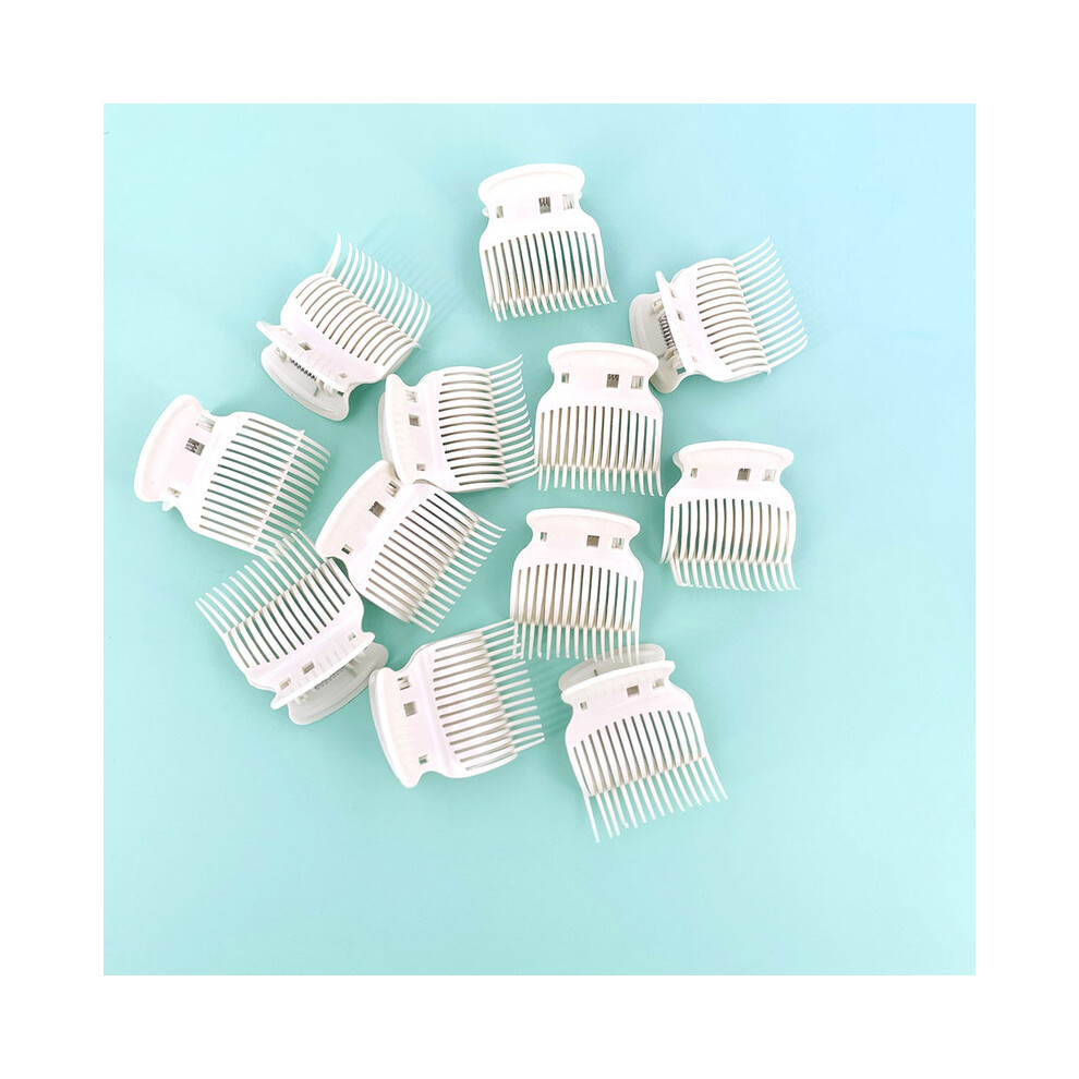 White (White) 12Pcs Salon Hot Roller Super Hair Dye Perm Insulation Clips Hair Curler Nail Clips