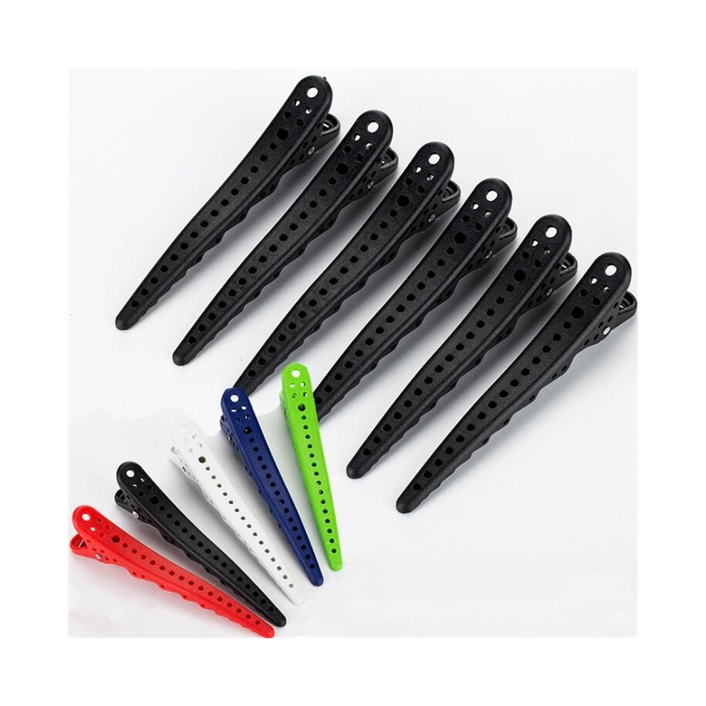 Red (Red) 6Pcs Alligator Hair Clips Hairdressing Clips Nails Barber Clipper Clip Crocodile