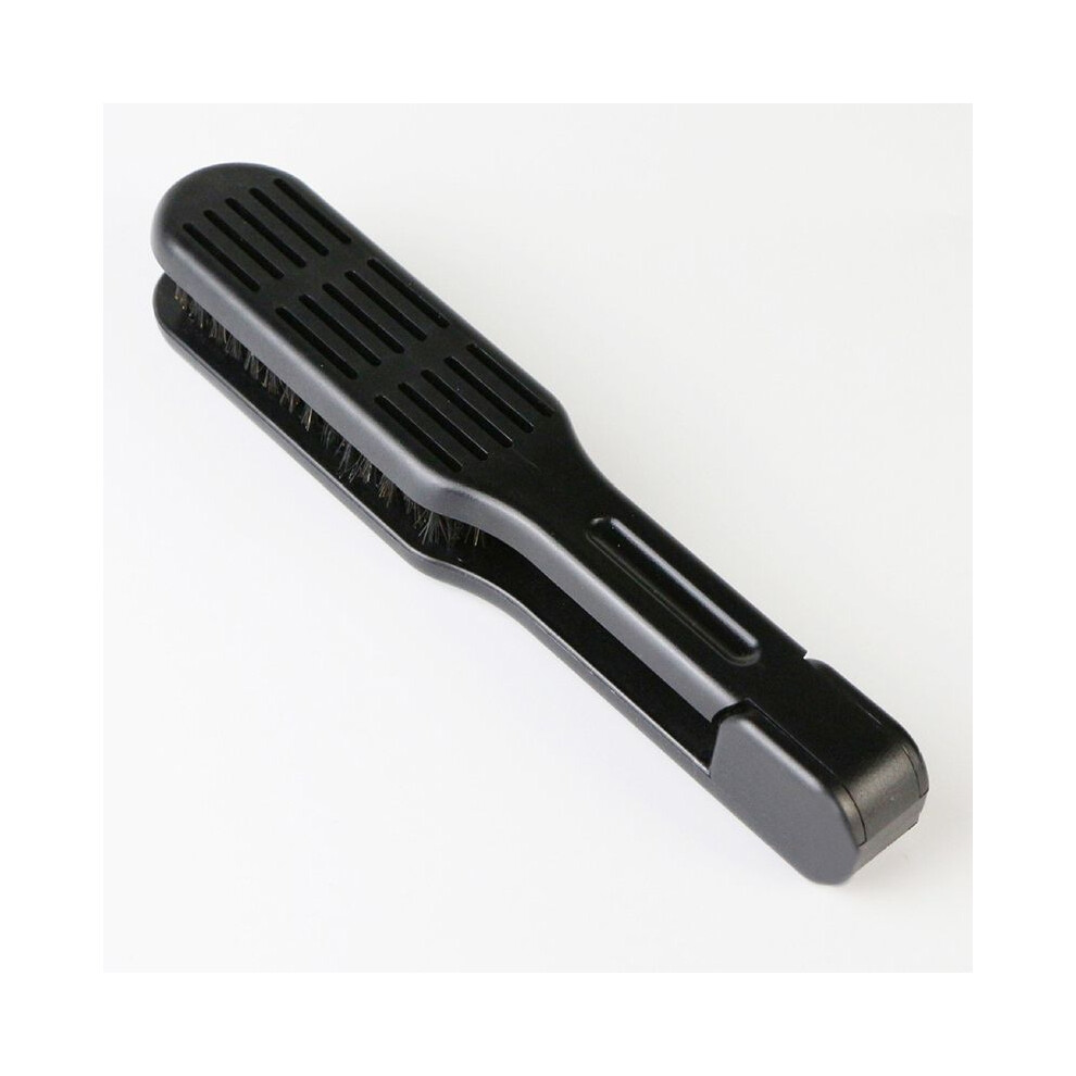Black (Crystal )Pro Hairdressing Straightening Brush Nylon Straightening Dual Brushes V-Shaped Comb,