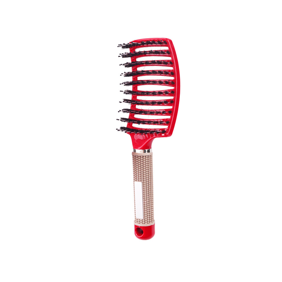 Red (Red) Hair Brush Hair Comb Detachable Hair Brush Bristles & Nylon Women's Wet Massage Comb Curly