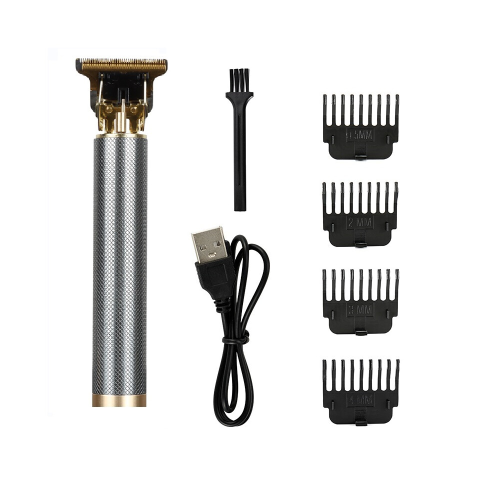 (Sliver Grid) Vintage Hair Clipper New Hair Clipper Electric Rechargeable Men's Shaver