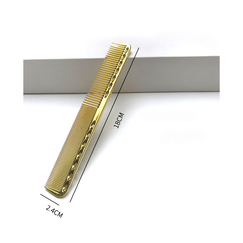 (A) Electroplating Gold Hair Comb Pro Hair Salon Combs Ultra Thin Hair Cutting Dyeing Hair Brush Barber