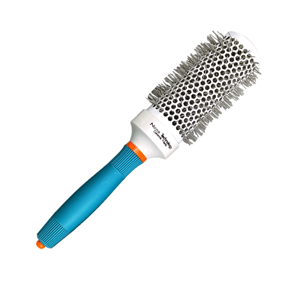 White/Blue (45Mm Blue) 5 Size Hair Brush Nano Hair Brush Thermal Ceramic Ion Round Barrel Comb