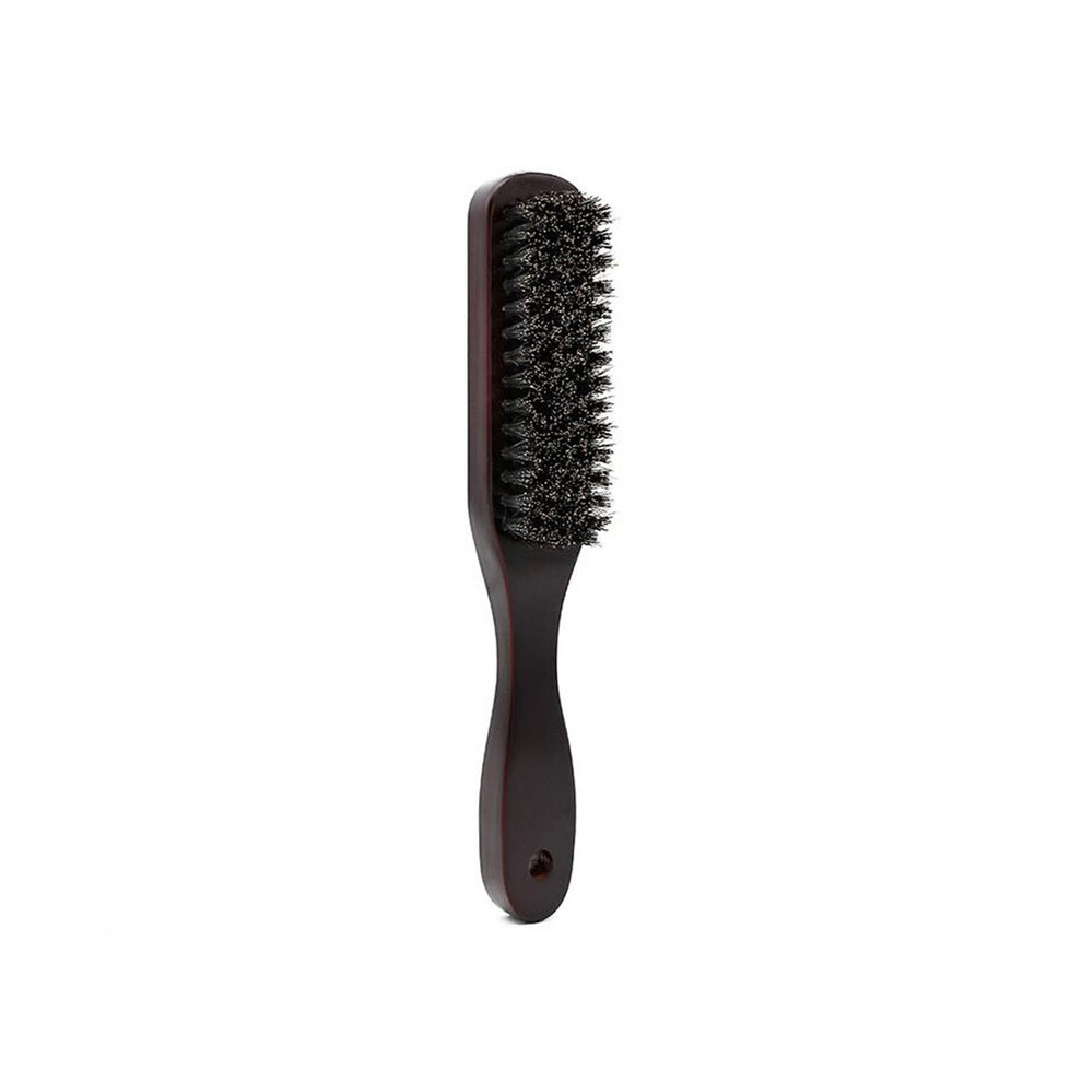 Brown (Brown) Wooden Handle Boar Bristle Cleaning Brush Hair Beard Brush Antistatic Barber Hair