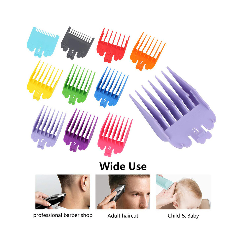 Blue (3 Pcs ) 10 Pcs 3-25 Mm Hair Clipper Border Comb Trimmer Covers Guide Attachment Set Wahl