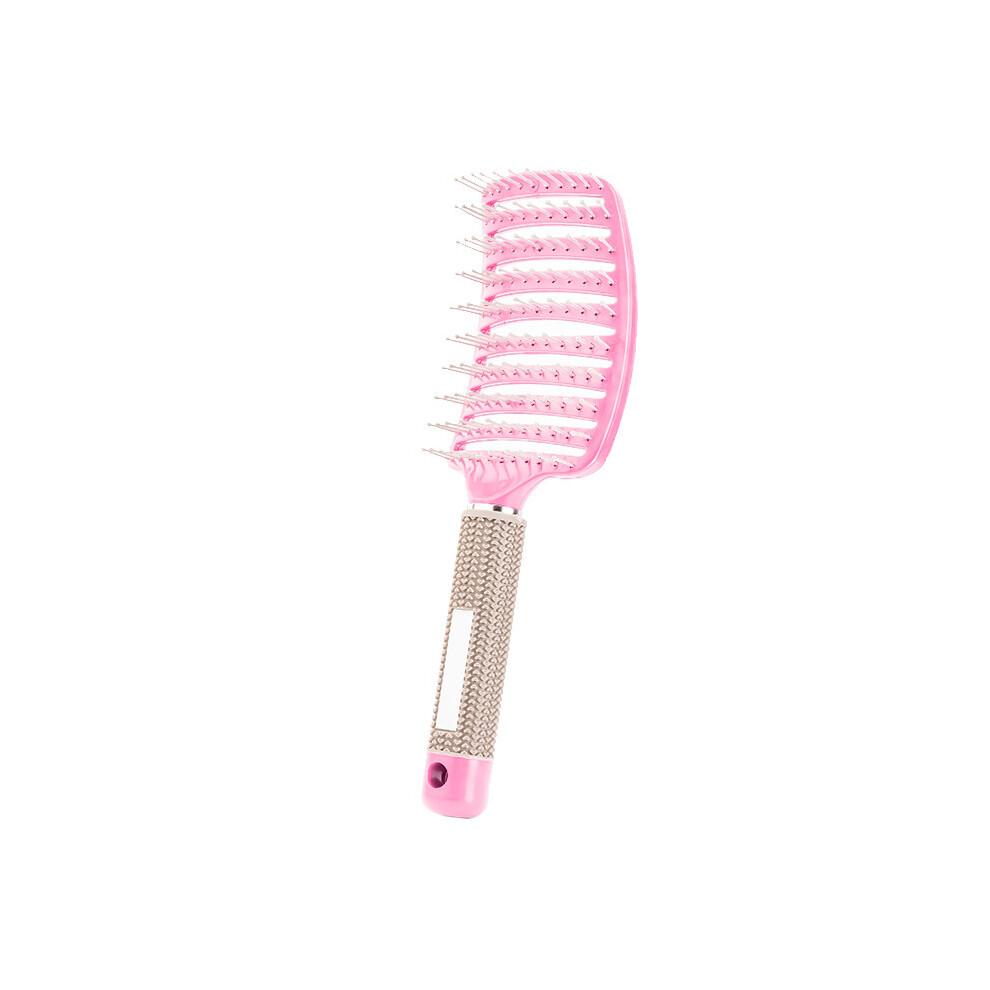 Pink ( Hairless) Hair Brush Scalp Massage Comb Hair Brush Bristle&Nylon Women's Wet, Curly
