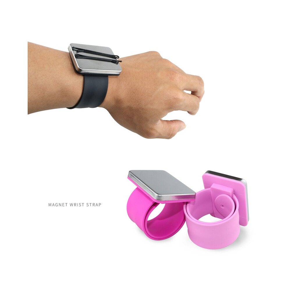 (black)Barber Magnetic Bracelet Wrist Strap Hair Clip Holder Salon Hair Accessories Hair Salon Styling