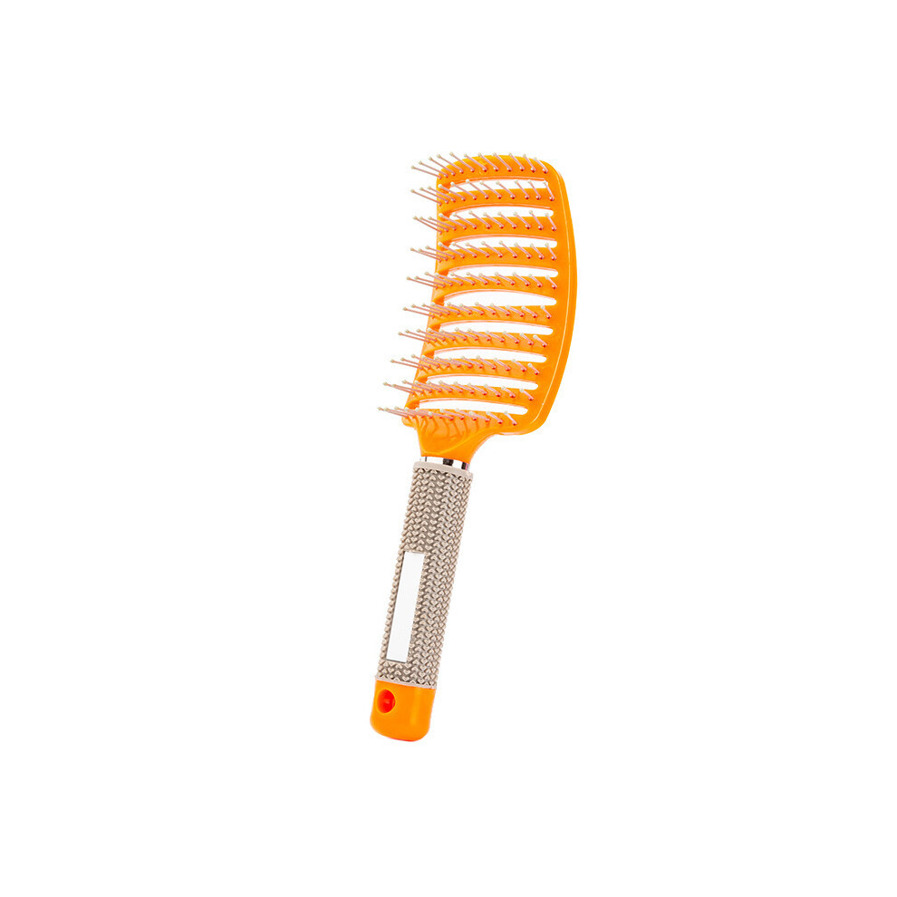 Orange ( Hairless) Hair Brush Scalp Massage Comb Hair Brush Bristle&Nylon Women's Wet, Curly Hair Brush