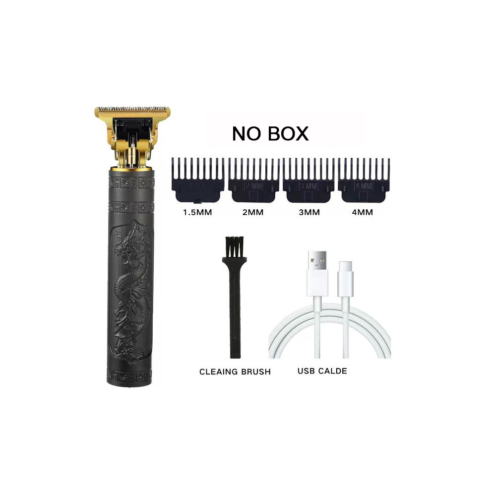 (Black-Dragon-NO Box)Vintage T9 Electric Hair Clipper for Men Cordless Clippers for Professional Use