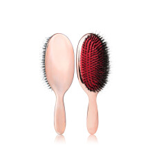 (RoseGold)Luxury Gold and Silver Color Boar Bristles Paddle Hairbrush Oval Hairbrush Antistatic