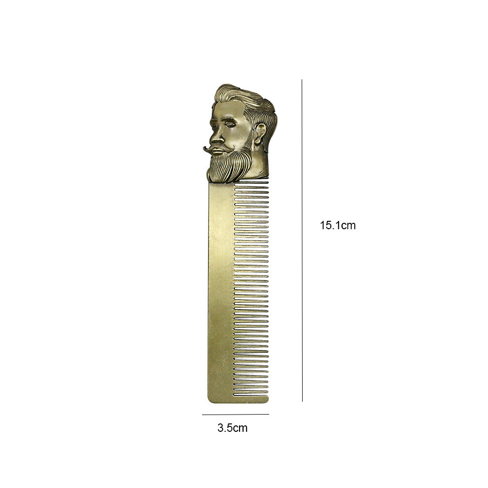 Golden ( Fine Teeth) 1Pc Metal Comb Hair Men's Stainless Steel Barber Combs