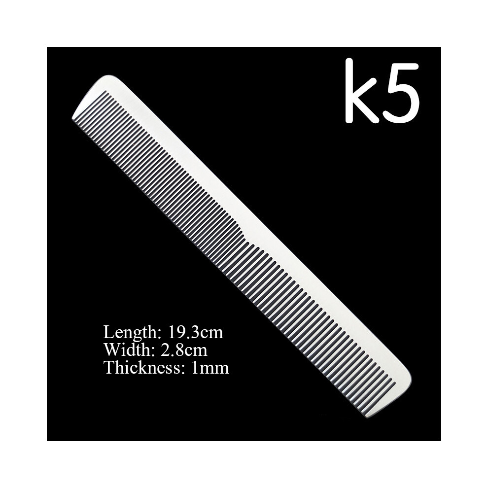 (K5)Stainless steel silver metallic barber comb Professional hair salon Combs Detachable
