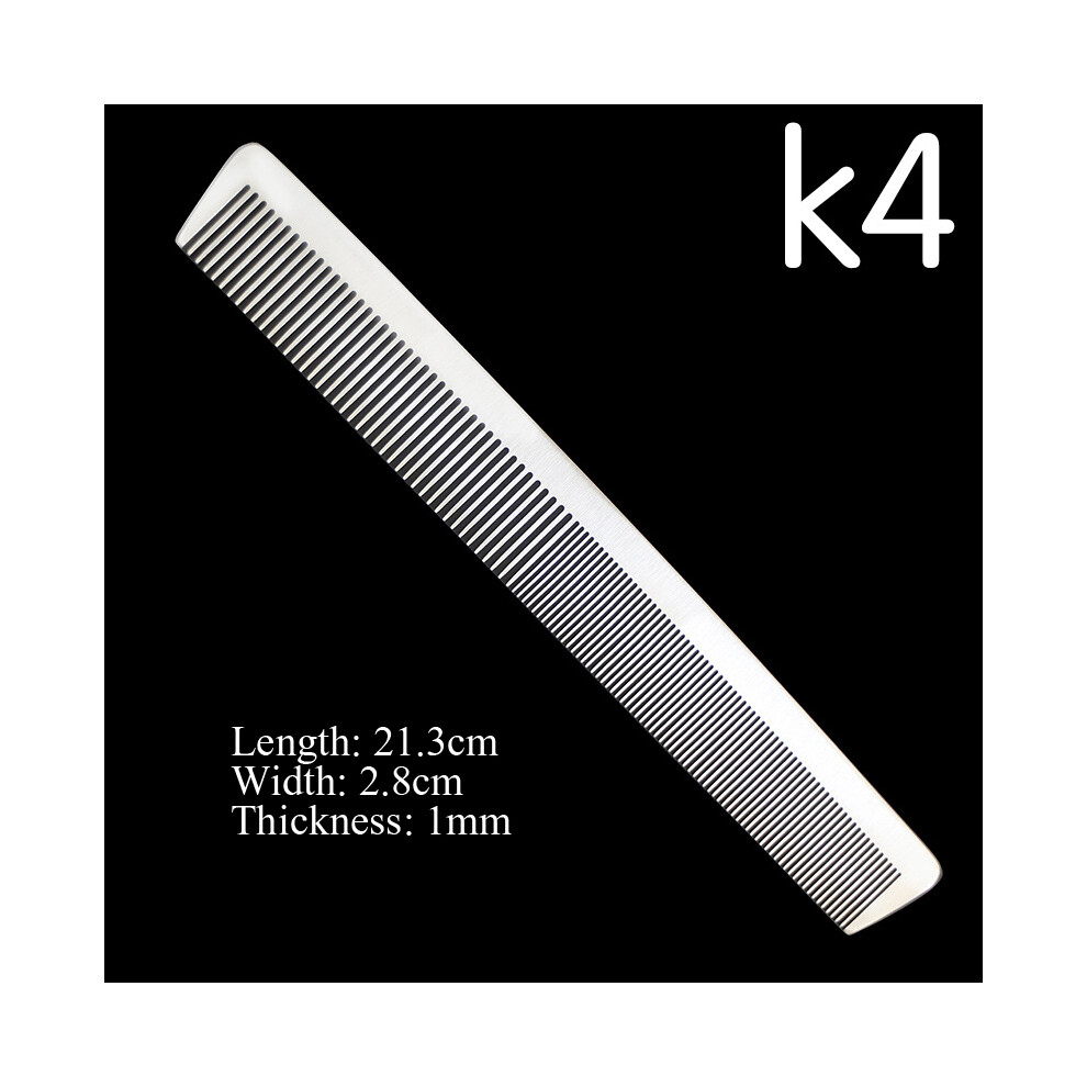 (K4)Stainless steel silver metallic barber comb Professional hair salon Combs Detachable