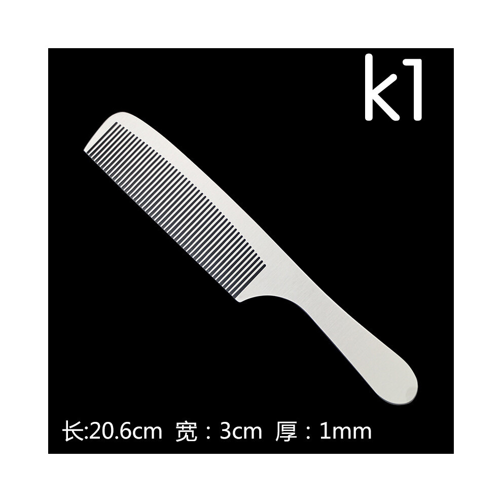 (K1)Stainless steel silver metallic barber comb Professional hair salon Combs Detachable