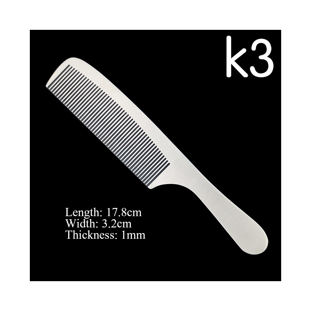 (K3)Stainless steel silver metallic barber comb Professional hair salon Combs Detachable