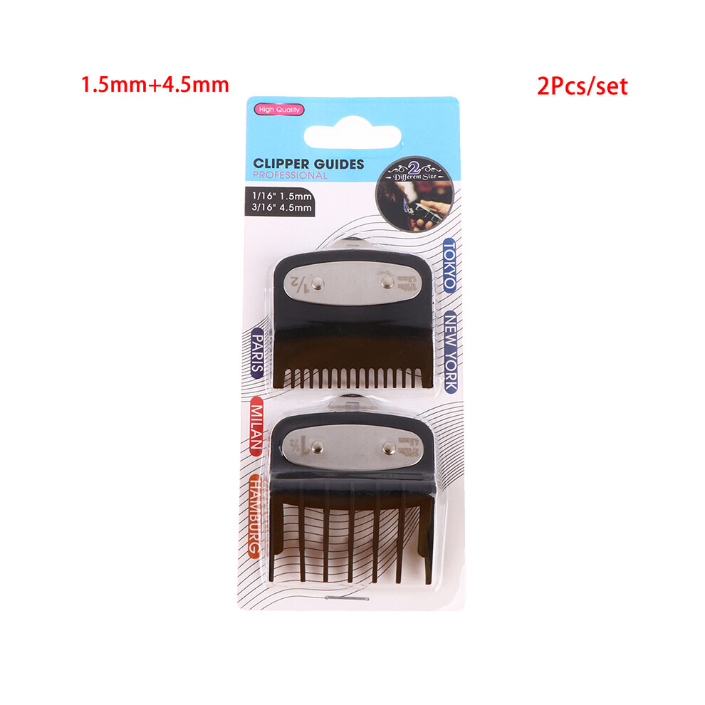 (N2)2/3 pcs Professional Cutting Guide Comb Hair Clipper Limit comb with metal clip