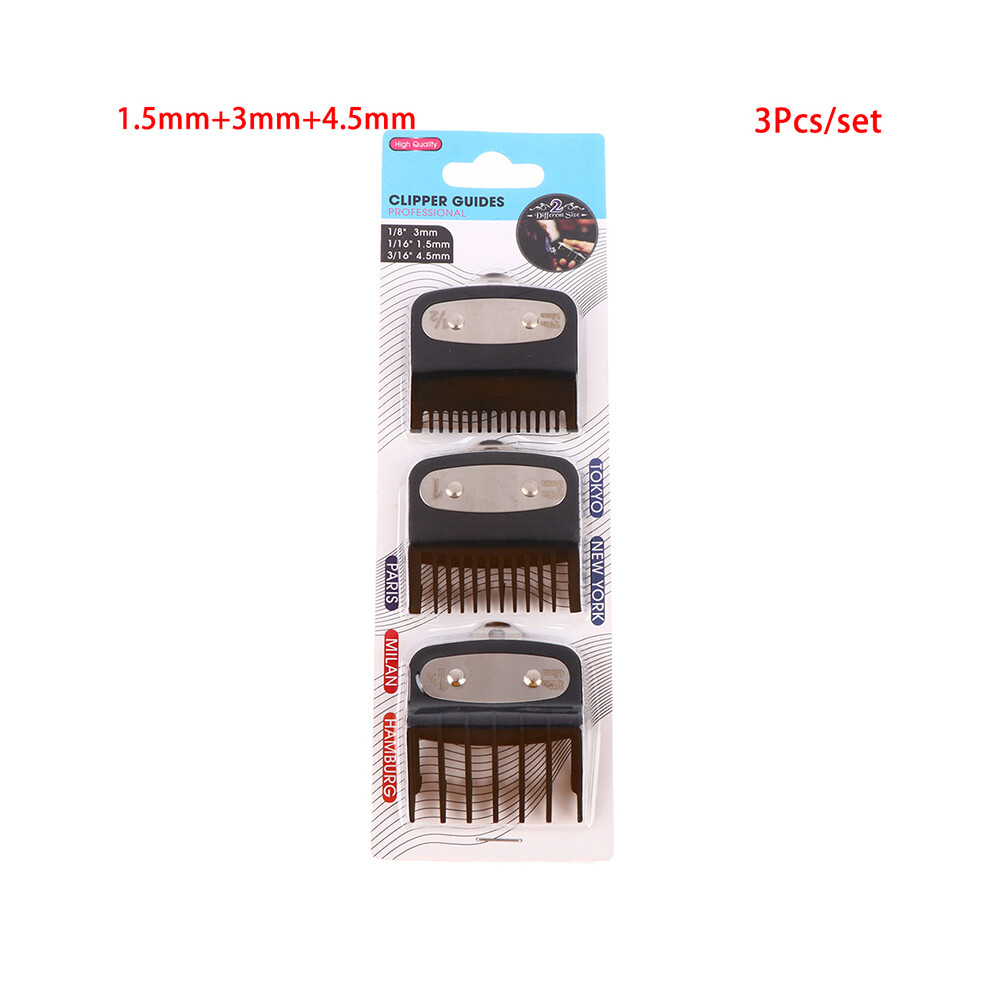 (N3) 2/3 pcs Professional Cutting Guide Comb Hair Clipper Limit comb with metal clip