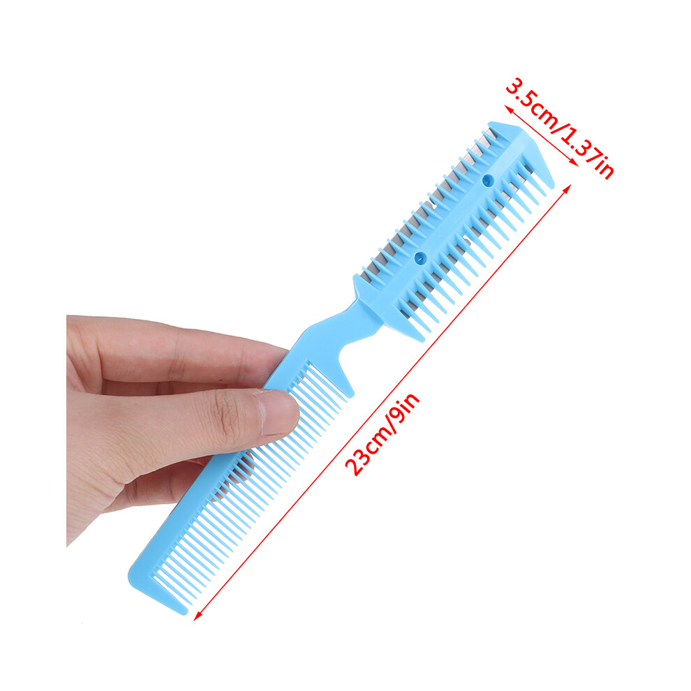 (as picture) Professional adjustable shaving comb Manual bangs thinner Double-sided blade hair comb