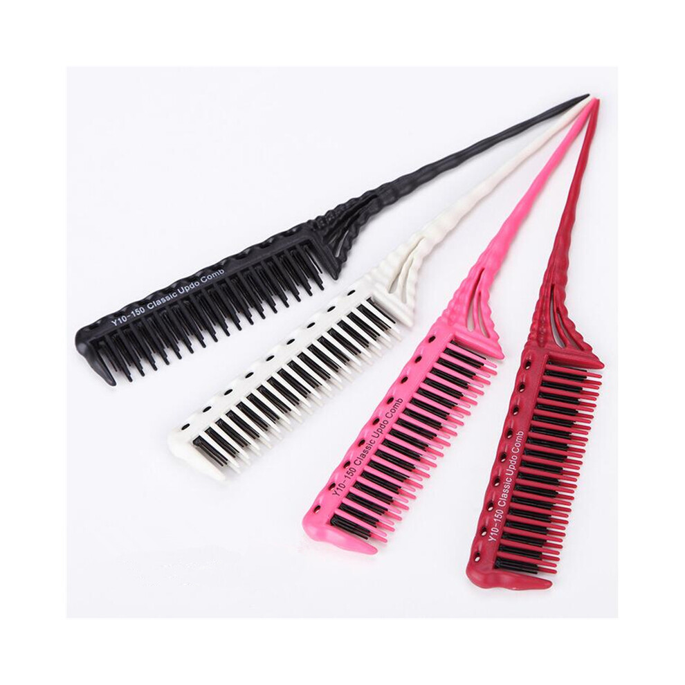 Pink (Pink) 1Pc Professional Hair Combs Point Tail Comb Barber Hairdressing Comb 3-Row Teeth