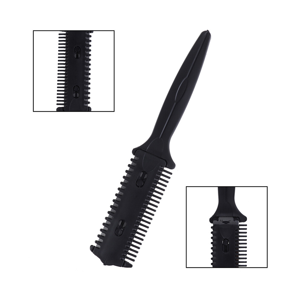 (as picture) Professional adjustable shaving comb Manual bangs thinner Double-sided blade hair comb
