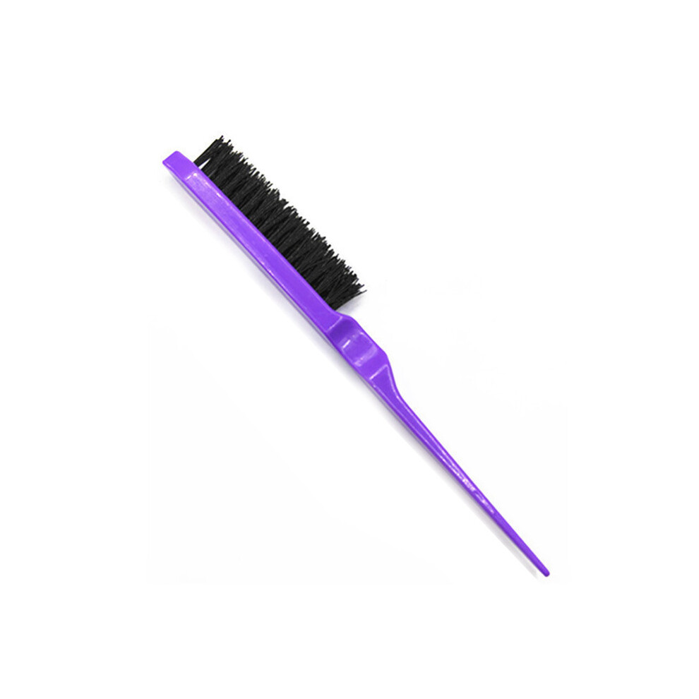 (C2)Professional Salon Wooden Handle Natural Boar Bristle Hair Brush Fluffy Hair Comb Slim Comb