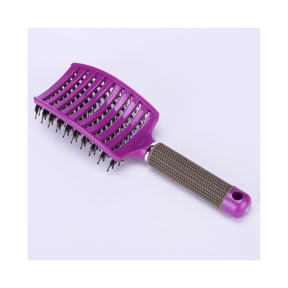 Purple (Type A ) Hairbrush Scalp Massage Comb Hairbrush Bristle&Nylon Women's Wet Curly Hairbrush