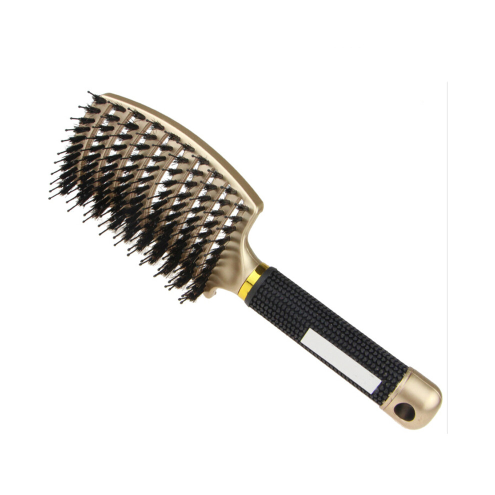 Gold (Type A )Hairbrush Scalp Massage Comb Hairbrush Bristle&Nylon Women's Wet Curly Hairbrush