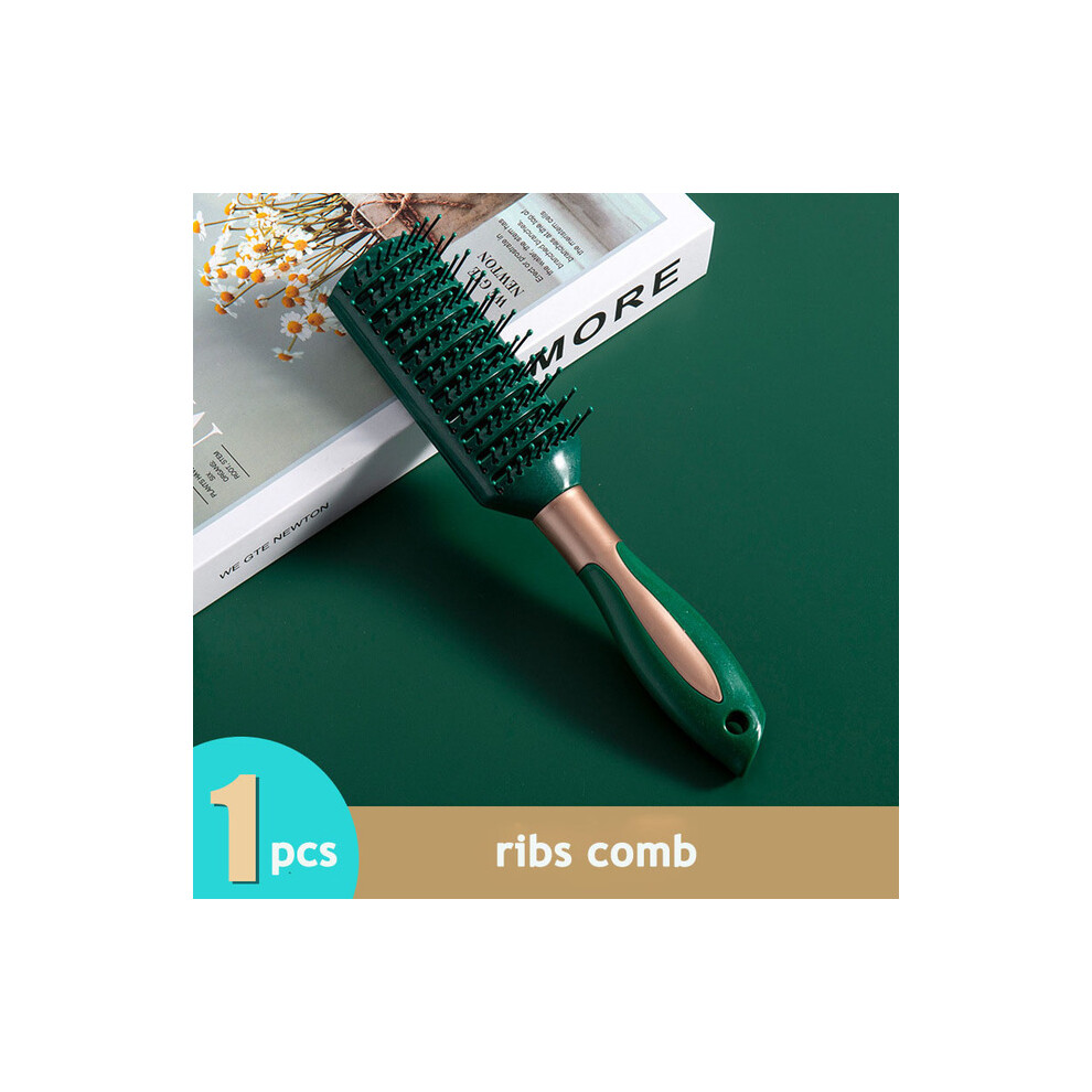 (rib comb)Hair Brush Scalp Massage Comb Hair Brush Women's Wet Curly Detangle Antistatic