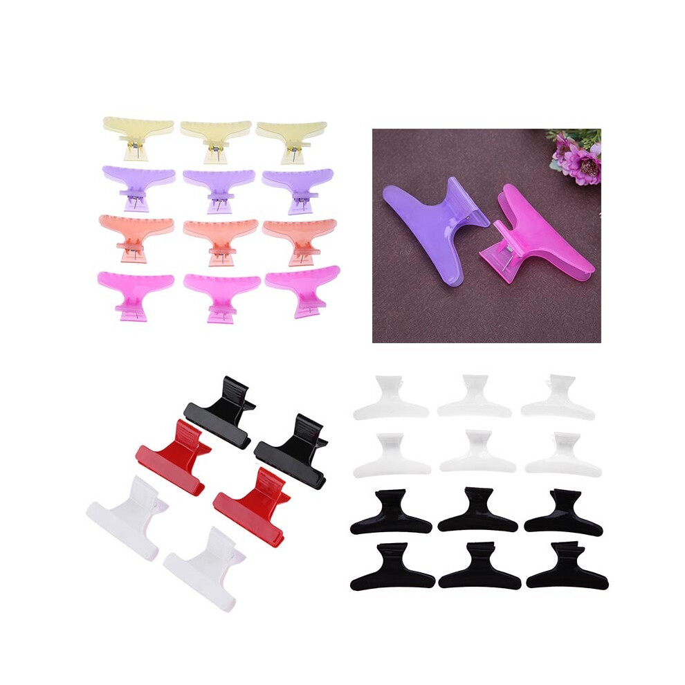 (12 pcs C)6/12 pcs Headwear Shower Hair Claw Butterfly Holds Hair Clips Care Hair Pins Pro Salon