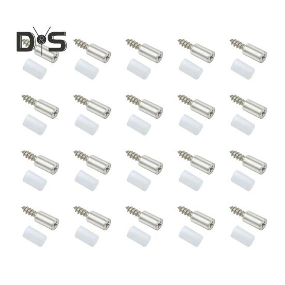 (as the picture, 20PCS) 20/50/100Pcs Self-Tapping Screws Cabinet Laminate Support Pins Self Drilling Shelf Pegs with Non-Slip Sleeve for Furniture Bookcase Closet