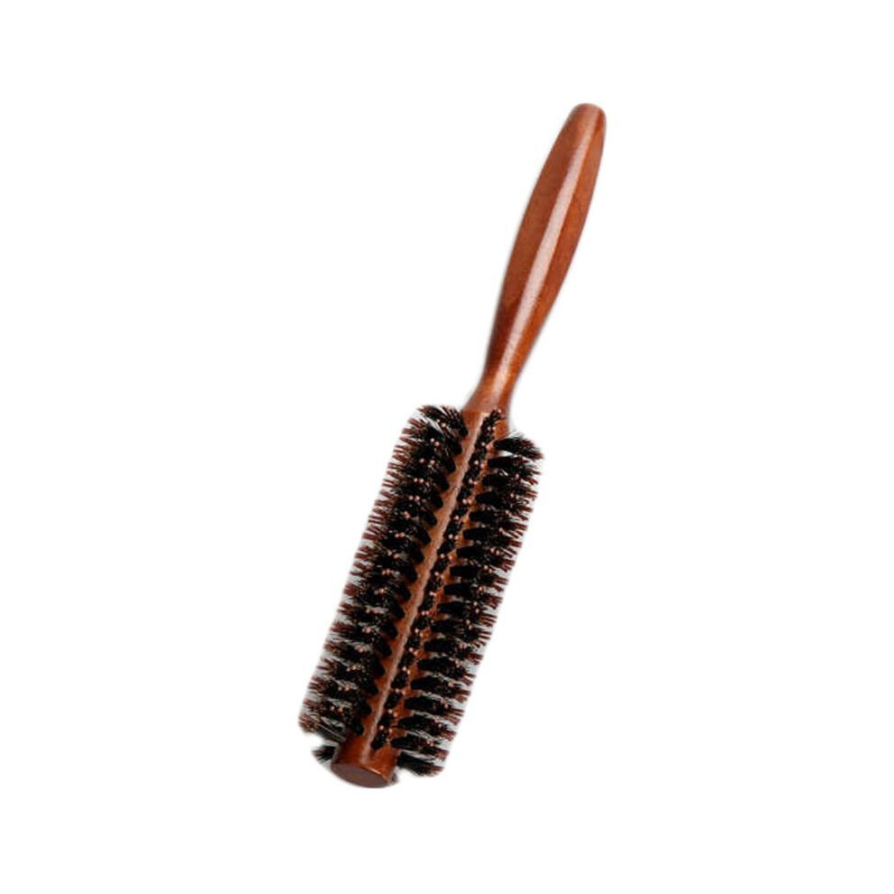 (A)6 Types Straight Twill Hair Comb Natural Boar Bristle Rotating Brush Round Barrel Blowing