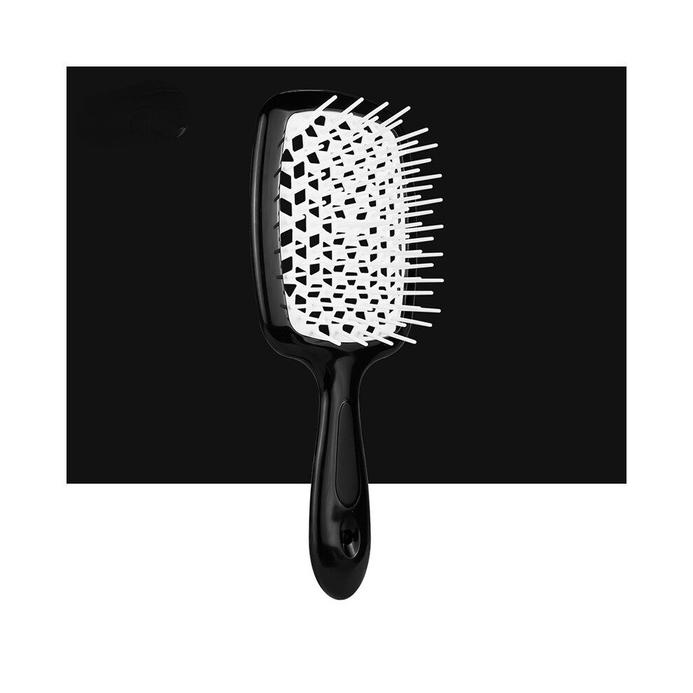 Unisex Black (Black)Wide Teeth Air Cushion Combs Women Detangling Scalp Massage Hair Comb Hair Brush Concave