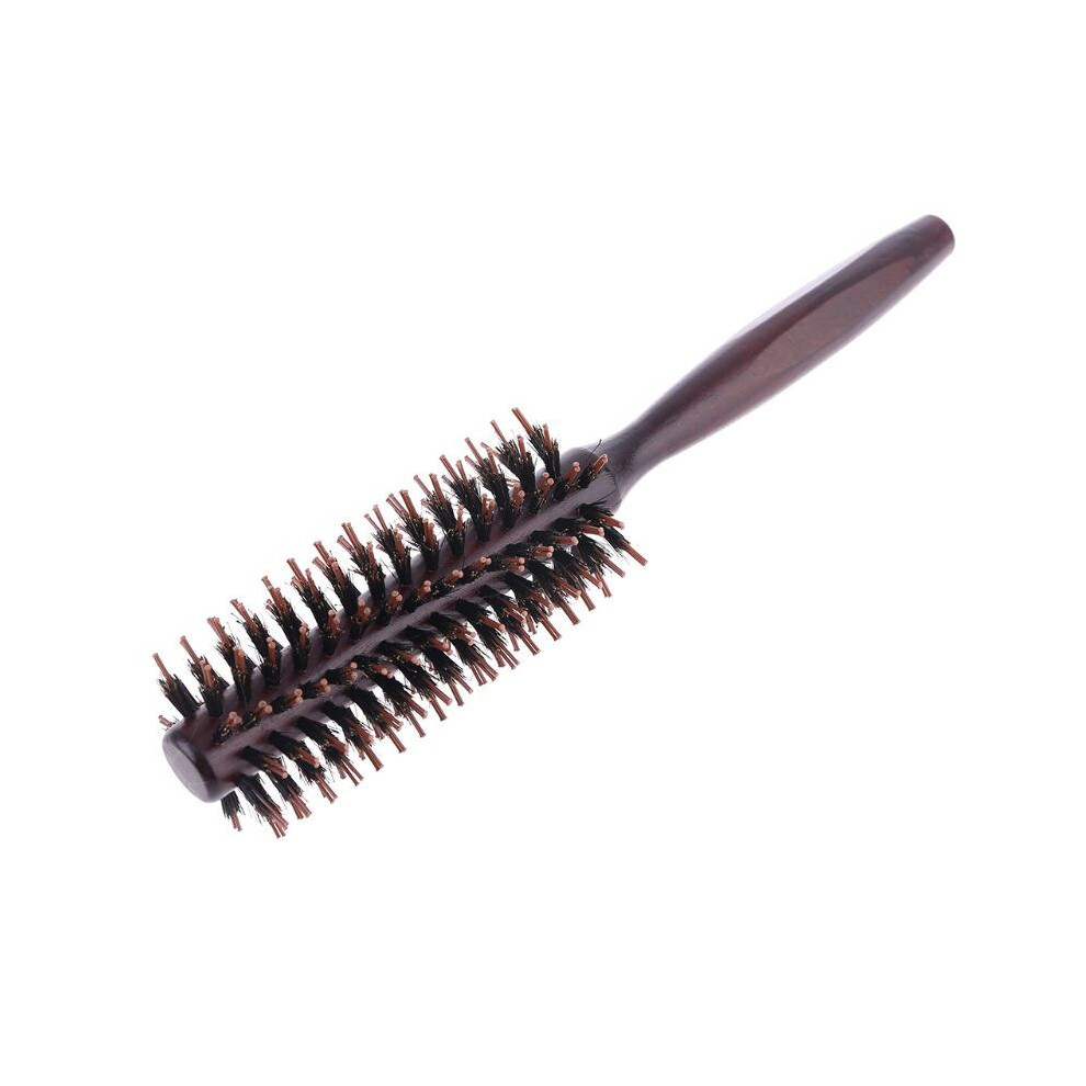 (D)6 Types Straight Twill Hair Comb Natural Boar Bristle Rotating Brush Round Barrel Blowing