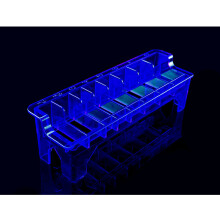 (Blaue Aufbewahrungsbox) 8-Gitter-Führungs-Grenzkamm-Aufbewahrungsbox Elektrischer Haarschneider-Ständerhalter