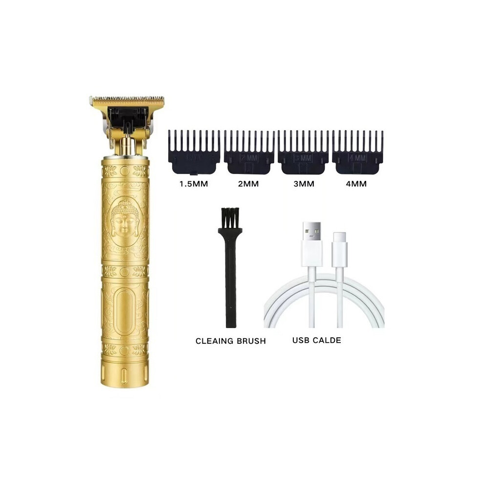 Golden ( Buddha-No Box)T9 Barber Usb Electric Hair Clipper Men's Electric Shaver