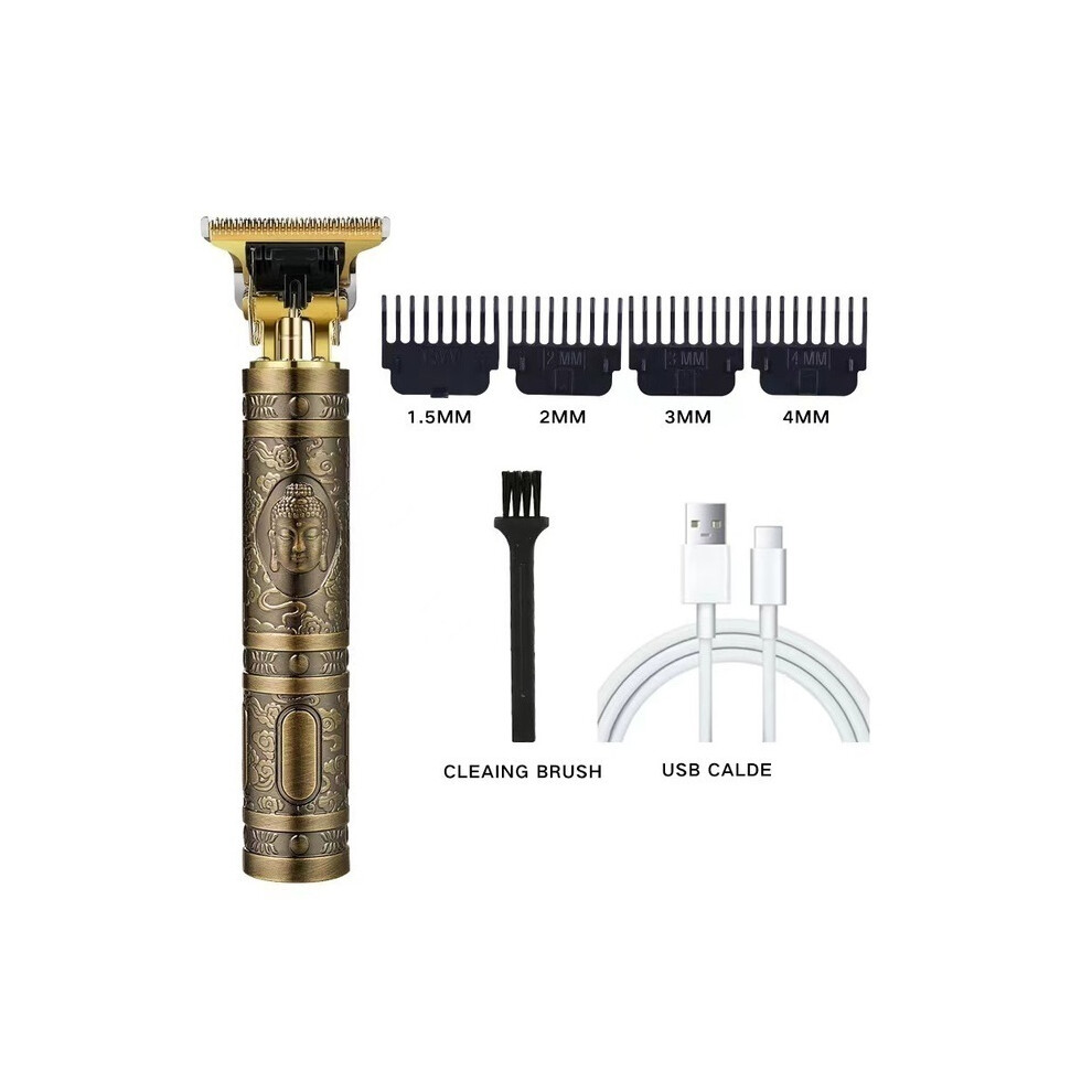 (Buddha-No Box)T9 Barber USB Electric Hair Clipper Men's Electric Shaver Rechargeable