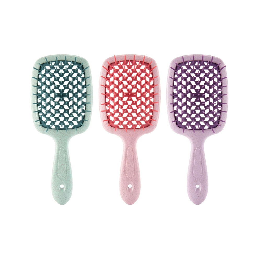 Unisex Green (Green) Detachable Hair Brush Shaggy Hair Comb Hollow Massage Combs Curly Hair Brushes Barber Comb