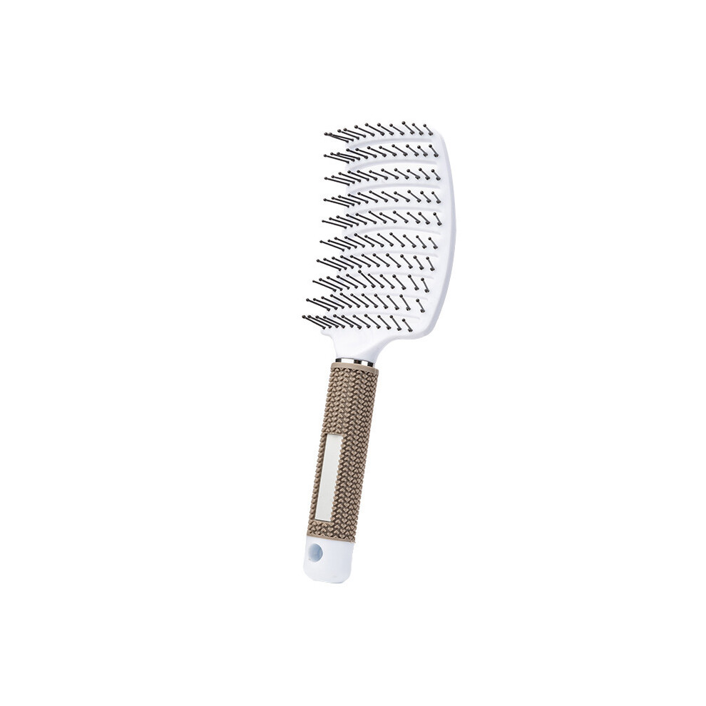 White ( 1)Women's Hair Scalp Massage Comb Bristles Nylon Hair Brush Wet Curly Eyebrow