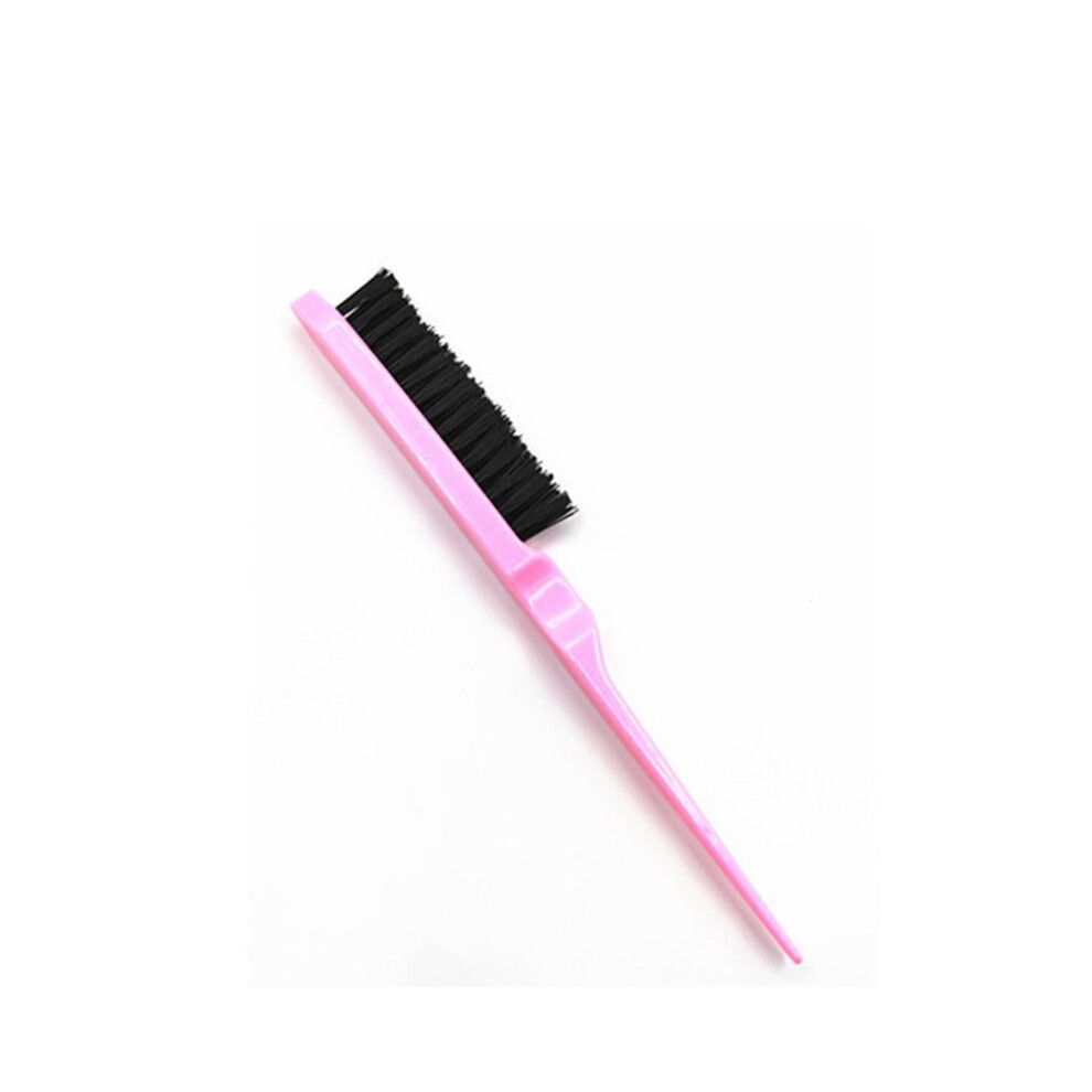 Pink (Pink)1Pc Hair Brushes Comb Slim Line Teasing Women Convenient Salon Back Boar Bristles