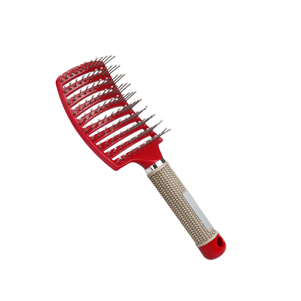 (Type B red) Hair brush Scalp massage comb Curling Comb Air cushion Plastic comb Bristles Air cushion