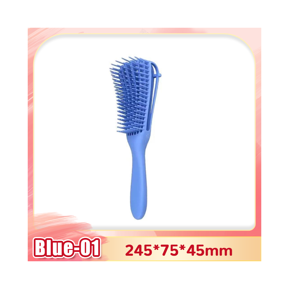 Blue (-01) 1Pc Hair Brush Detangling Brush Scalp Massage Hair Comb Women's Detachable Hair Brush Curly
