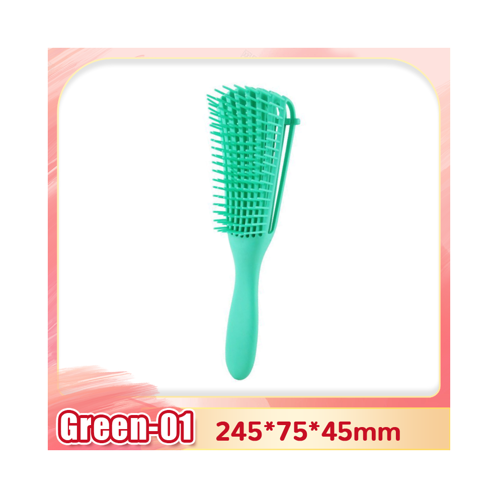Green (-01) 1Pc Hair Brush Detangling Brush Scalp Massage Hair Comb Women's Detachable Hair Brush Curly